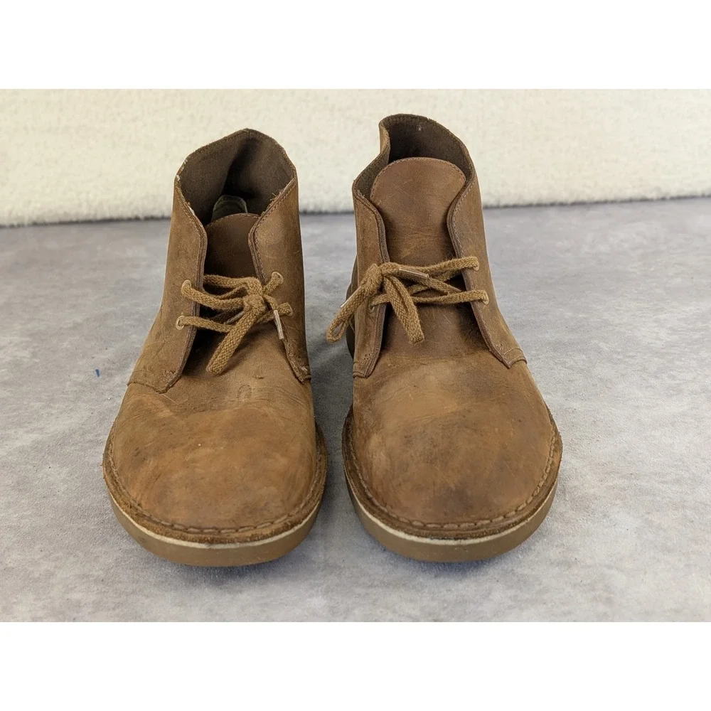Clarks Desert Boots Mens 9.5 Brown Leather Chukka Beeswax Ankle Boots